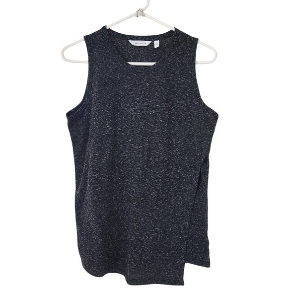 Athleta Tops - Athleta Heathered Charcoal Grey Asymmetrical Hem Tank Top Women's Size Small E03